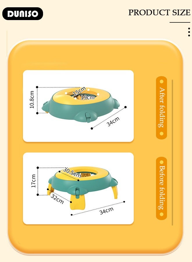 Folding Potty Training Toilet for Kids, Foldable Portable Car Potty with Storage Bags, Travel Potty Chair for Children's, Reusable Potty Toddler for Travel Camping Park Indoor Outdoor