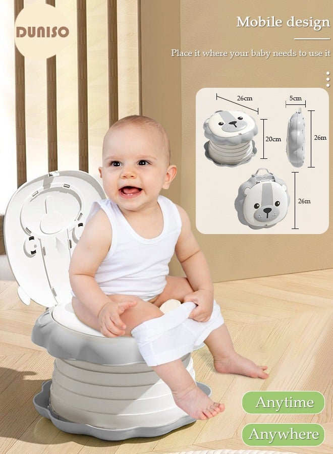 Folding Potty Training Toilet for Kids, Folding Car potty with Storage Bags, Travel Potty Chair for Kids, Portable Toilet for Camping Outdoor and Indoor