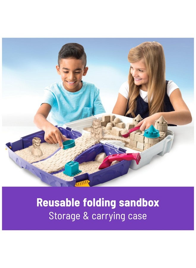 Folding Sand Box With 2Lbs Of All Natural 7 Molds And Tools Play Sand Sensory Toys For Kids Ages 3 And Up