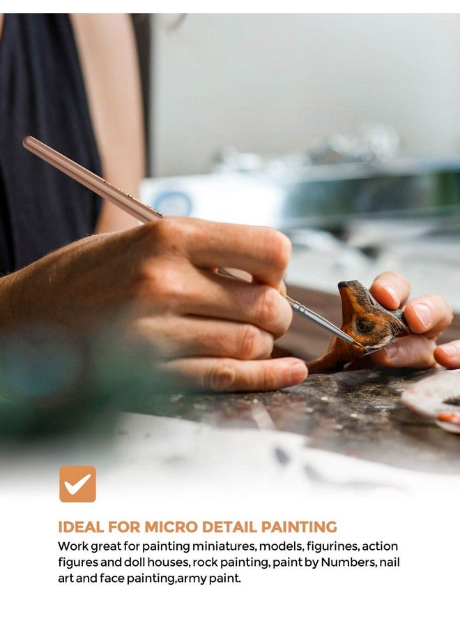 Detail Paint Brushes 5 Pcs Extra Fine Tip 000 Professional Miniature Painting Artist Set Round 3/0 For Micro Watercolor Oil Acrylic Craft Models Rock Army Paint By Number For Adult