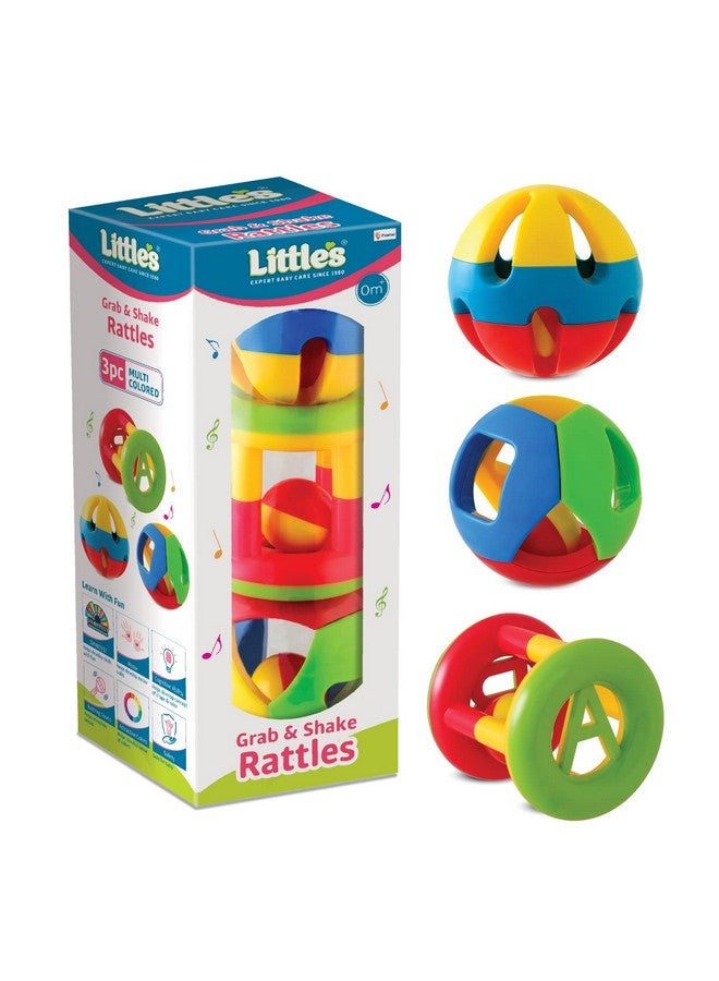 Plastic Grab & Shake Rattles I Educational & Developmental Toys For Babies I Infant & Preschool Toys I 3 Pieces,Multi-Color