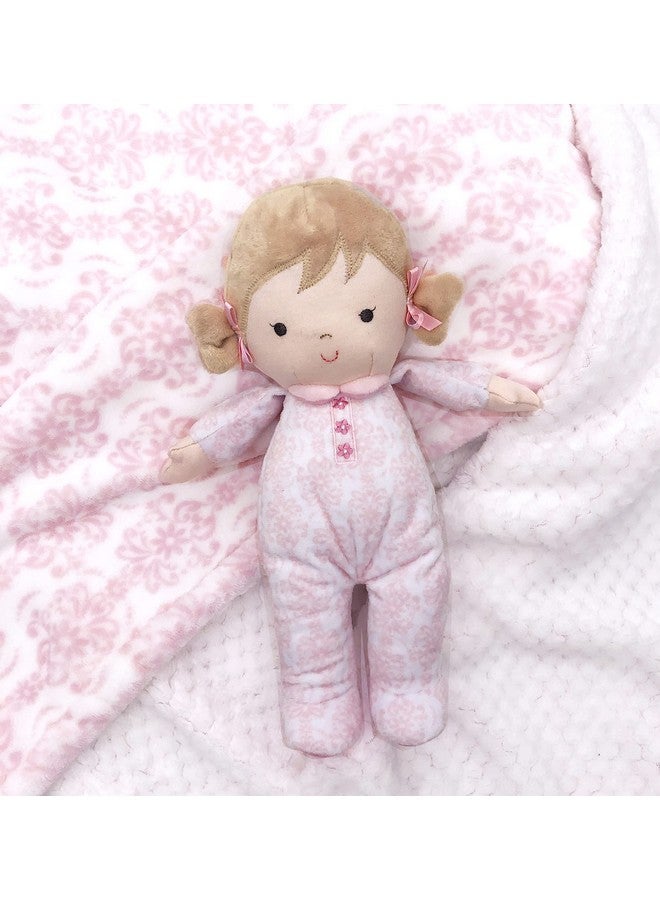 Little Me Plush Baby Doll With Rattle, Brigitte (Pink Floral, 11 Inch)