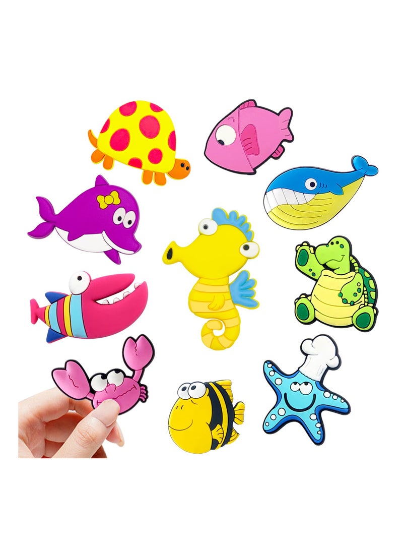 Sea Animal Fridge Magnets for Toddlers - 10 Soft Rubber Refrigerator Magnets, Educational Toys for Preschool Learning, Perfect for Kids Aged 1-3, Fun and Interactive Learning Tools