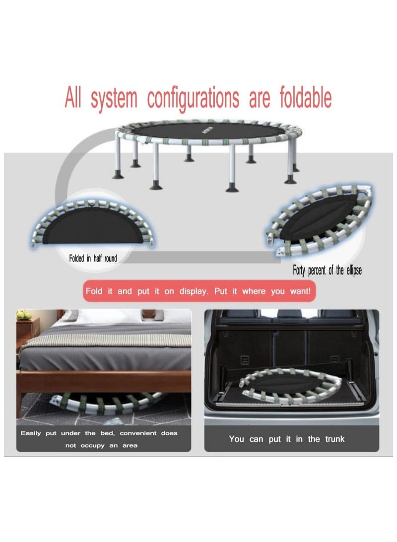 Adult Indoor Trampoline 40 inches with Handle Foldable Trampoline Sports Weight Loss Trampoline