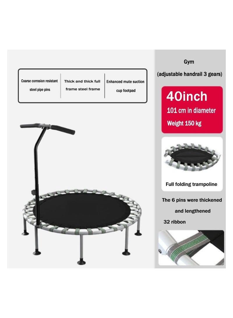 Adult Indoor Trampoline 40 inches with Handle Foldable Trampoline Sports Weight Loss Trampoline