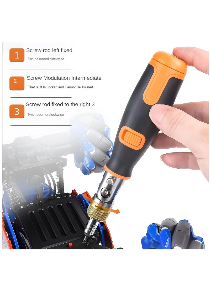 10 in 1 Multi-angle Ratchet Screwdriver Set for Professional Use, 180° Rotation Tool for Easy Repairs and Disassembly