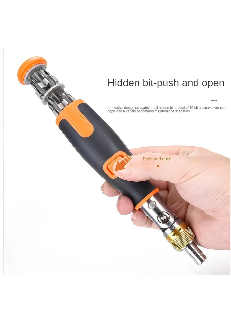 10 in 1 Multi-angle Ratchet Screwdriver Set for Professional Use, 180° Rotation Tool for Easy Repairs and Disassembly