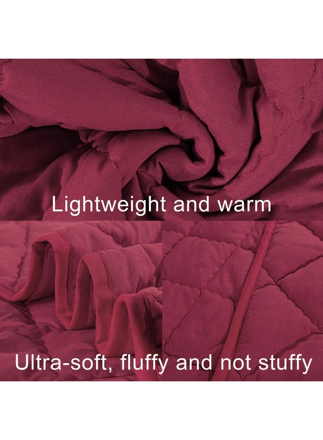 Toddler Bedding Set 4 Piece Soft And Breathable Crib Bedding Set For Boys And Girls Includes Quilted Comforter Fitted Sheet Flat Top Sheet And Envelope Pillowcase Wine Red