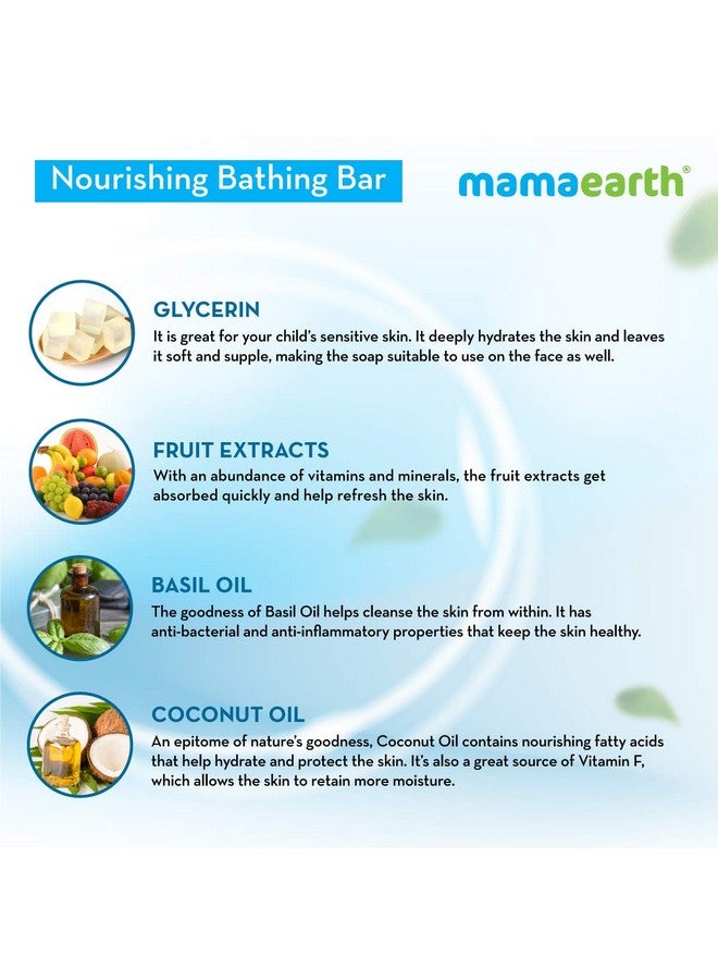 Fruit Based Nourishing Clear Bathing Bar Baby Soap With Glycerine, For Kids - 75G X 5, White, One Size