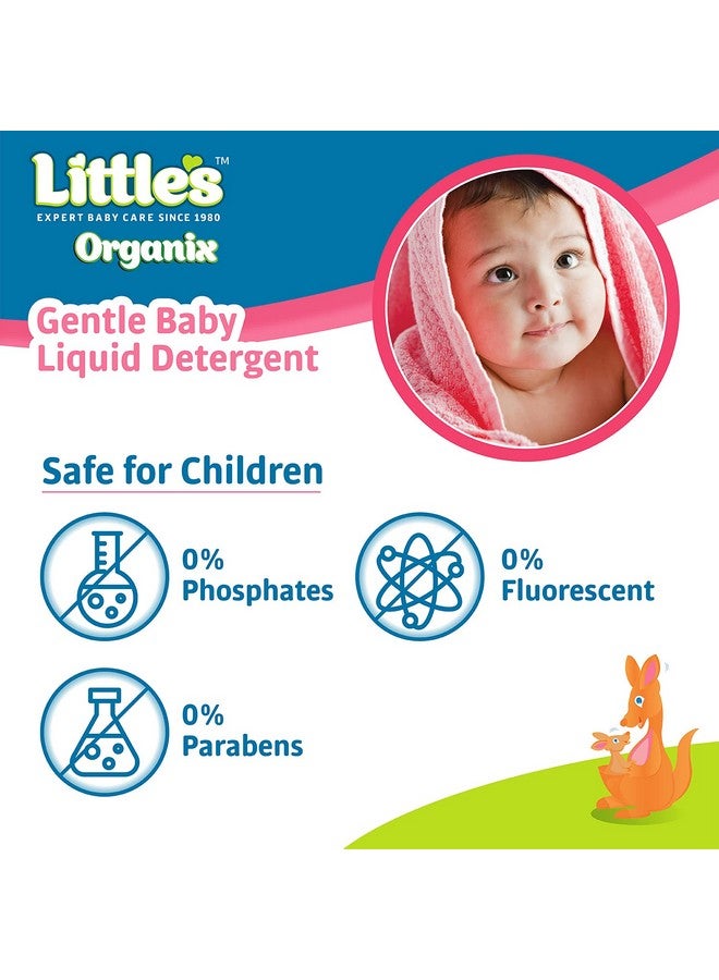 Organix Gentle Baby Detergent Liquid For Clothes | 1000 Ml | Anti-Bacterial Liquid Detergent For Baby Clothes Enriched With Aloe Vera & Neem Extracts | Free From Brighteners & Bleach