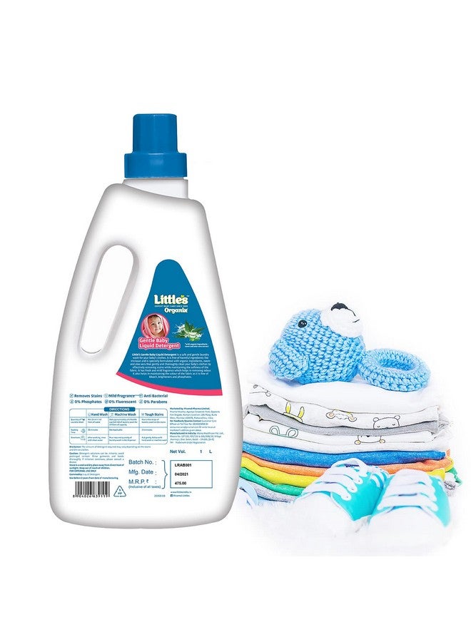 Organix Gentle Baby Detergent Liquid For Clothes | 1000 Ml | Anti-Bacterial Liquid Detergent For Baby Clothes Enriched With Aloe Vera & Neem Extracts | Free From Brighteners & Bleach