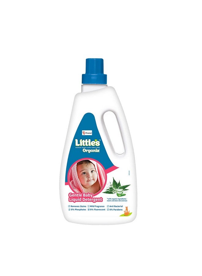 Organix Gentle Baby Detergent Liquid For Clothes | 1000 Ml | Anti-Bacterial Liquid Detergent For Baby Clothes Enriched With Aloe Vera & Neem Extracts | Free From Brighteners & Bleach