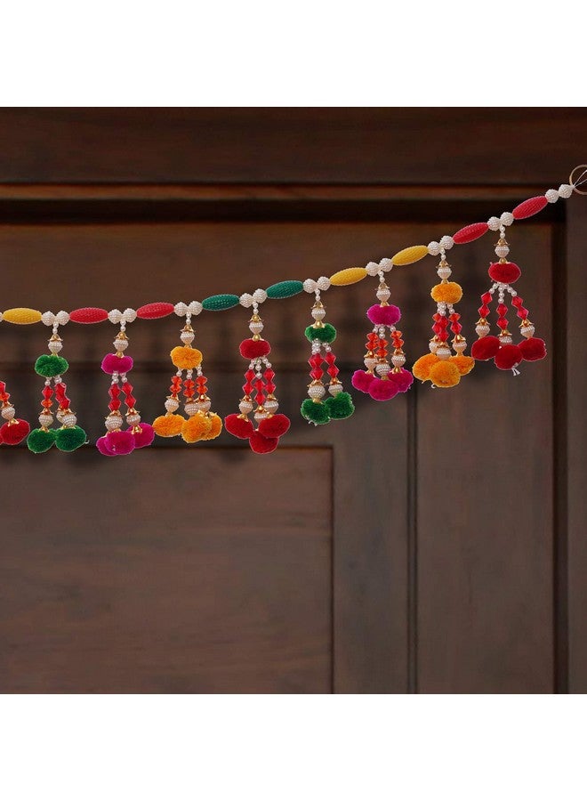 Premium Colorful Beads Handmade Door Toran For Door Home Decoration And Diwali Decoration (Multicolored) 36 Inch