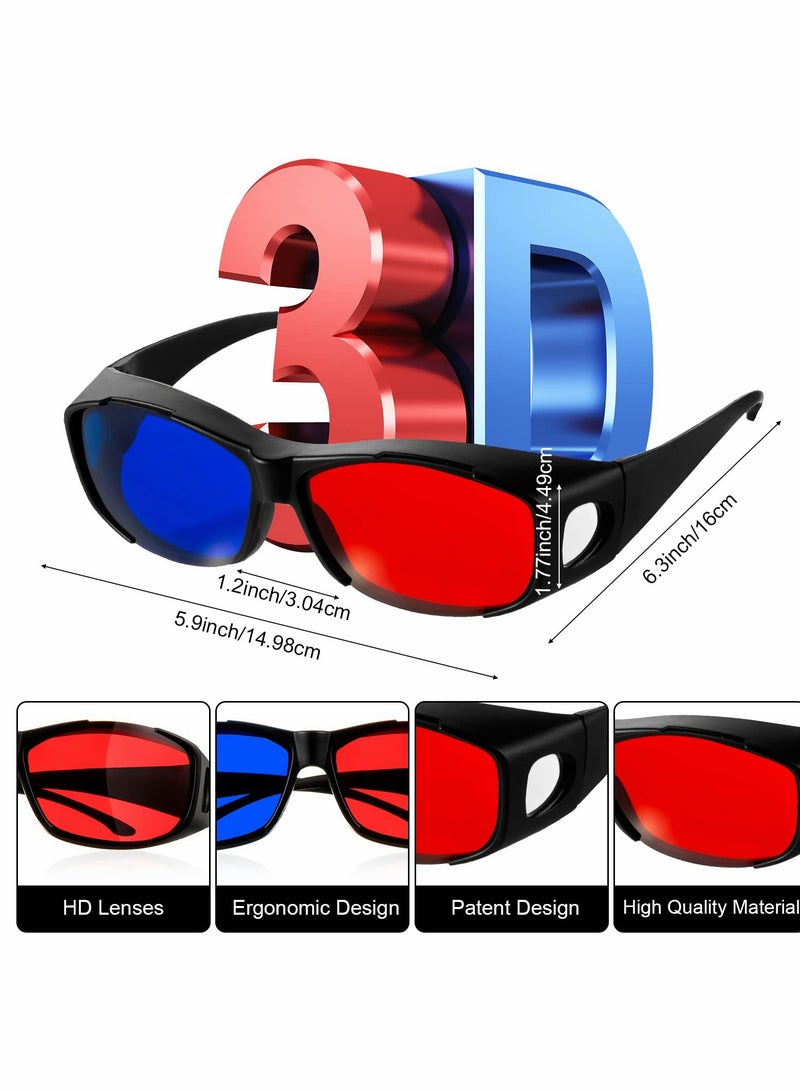 3D Glasses, 3D Movie Game Glasses Red Blue 3D Style Glasses for 3D Game Home Theater Simple Design Viewing Glasses Anaglyph Projector Glasses （10 Pieces ）