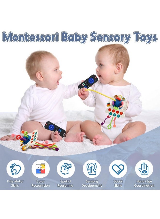 Sensory Montessori Baby Teething Toys, Silicone Remote Control Teether Toddler Travel Toys For 3 6 9 18 Months, Educational Learning Toys For Infant Newborn Boy Girl Birthday Gifts