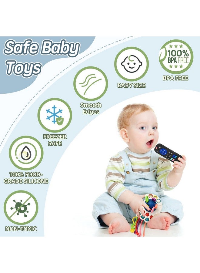 Sensory Montessori Baby Teething Toys, Silicone Remote Control Teether Toddler Travel Toys For 3 6 9 18 Months, Educational Learning Toys For Infant Newborn Boy Girl Birthday Gifts