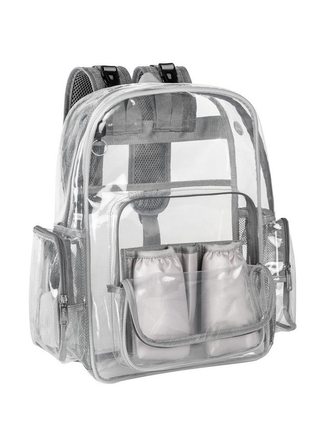 Diaper Bag Backpack Clear Baby Bag Heavy Duty Transparent Backpack For Girls Boys Multifunction Large Travel Backpack Maternity Baby Changing Bags For Mom With Stroller Straps Grey