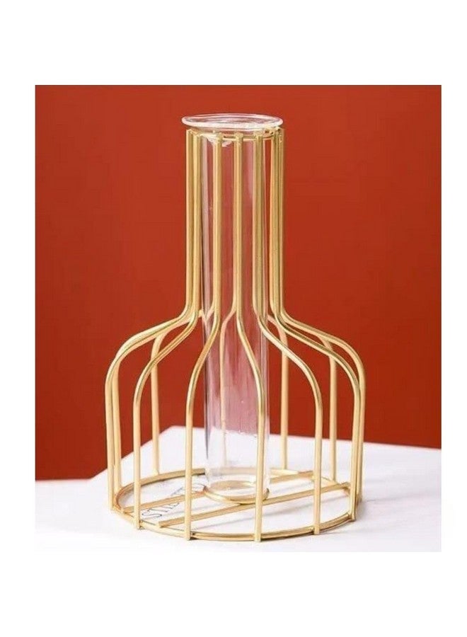 1 Pcs Propagation Station With Metal Frame, Test Tube Glass Items Vase For Flower Pot,Gift, Home Decor, Bedroom, Office Corner, Living Room, Ganpati Decoration, Raksha Bandhan