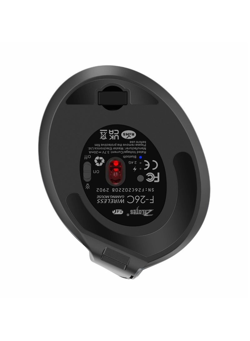 F26C Bluetooth Vertical Mouse, Wireless Ergonomic Mice, with OLED Screen RGB USB Optical, Rechargeable Mouse, for PC Laptop Gaming