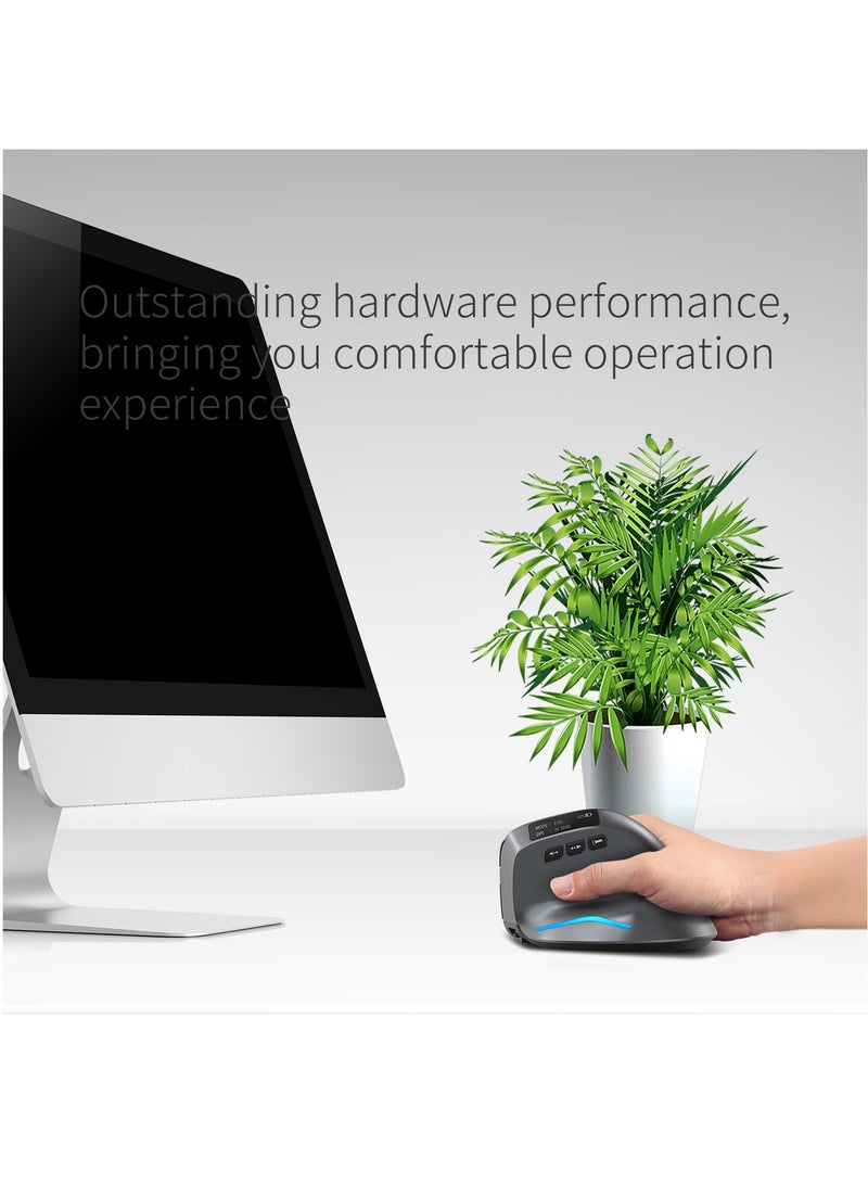 F26C Bluetooth Vertical Mouse, Wireless Ergonomic Mice, with OLED Screen RGB USB Optical, Rechargeable Mouse, for PC Laptop Gaming