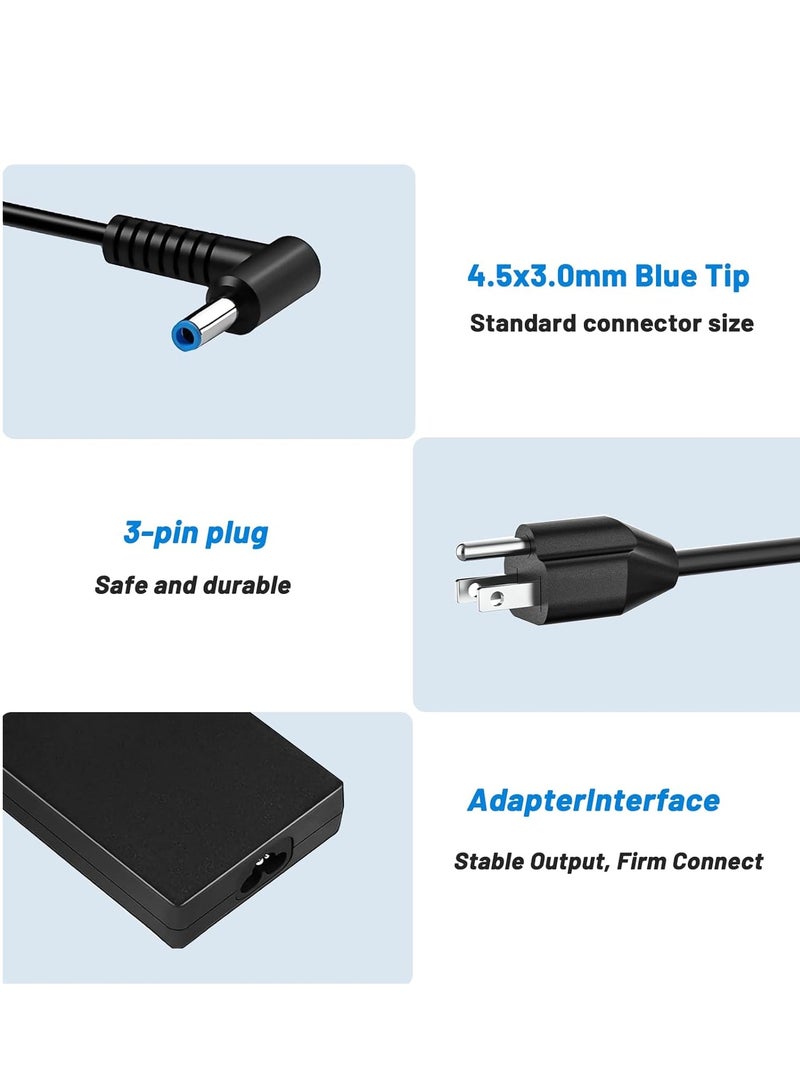 AC Charger for HP 120W Power Adapter, HP Laptop Charger for HP USB-C Dock G5 USB-C/A Universal Dock G2 5TW13AA Envy 15 17 Series Omen 15-5000 5100 5200 710415-001 L41856-001 HP 120W AC Adapter