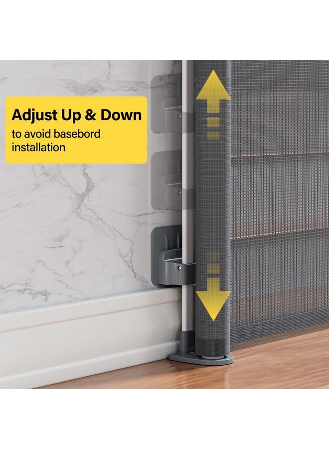 Babepai Baby Gate For Stairs 𝐍𝐨 𝐃𝐫𝐢𝐥𝐥 Punch Free Retractable Baby Gates Extends To 54