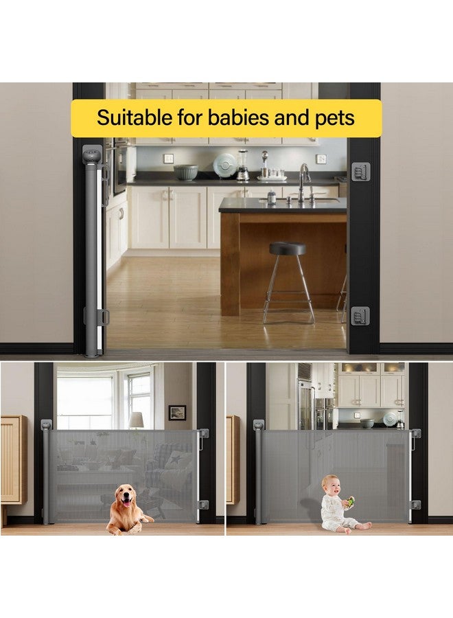 Babepai Baby Gate For Stairs 𝐍𝐨 𝐃𝐫𝐢𝐥𝐥 Punch Free Retractable Baby Gates Extends To 54