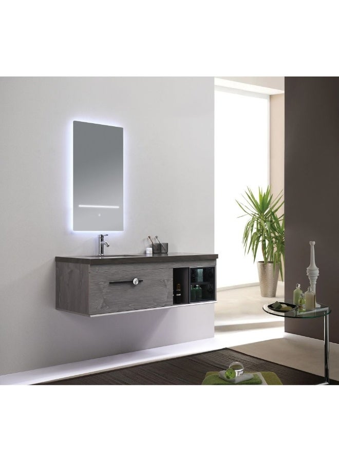 Milano Luxury And Modular Alys Vanity  Led Mirror Touch Switch With  Large Storage Drawer And Ceramic Under Counter Bowl 1300*520*420Mm (2Ctns/Set) - Made In China