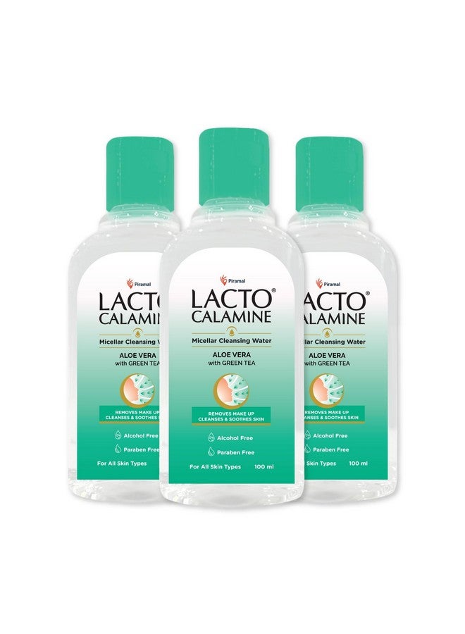 Micellar Water Make Up Remover Liquid | 100Ml Each - Pack Of 3 | Aloe Vera, Green Tea & Niacinamide |Cleansing Water For Face That Removes Make-Up, Excess Oil & Impurities |Alcohol Free