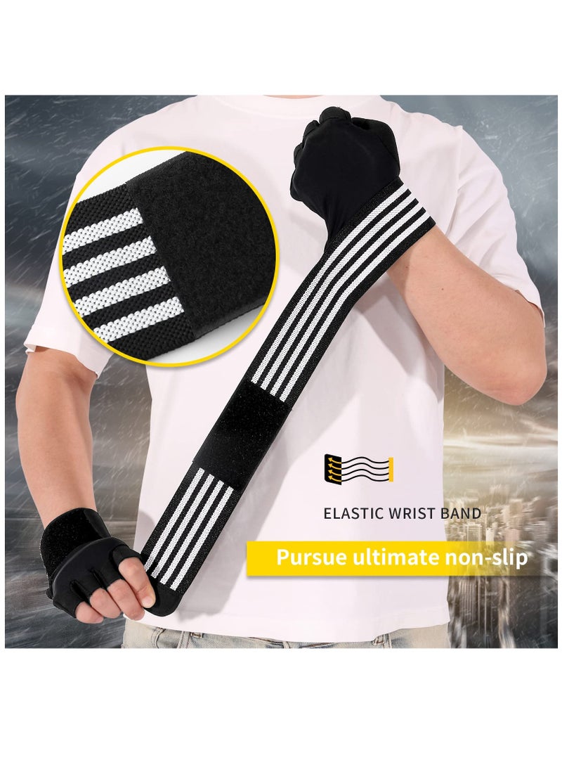 Breathable Weight Lifting Gloves with Wrist Support Full Palm Protection Ideal for Pull Ups and Cross Training for Men and Women Size L