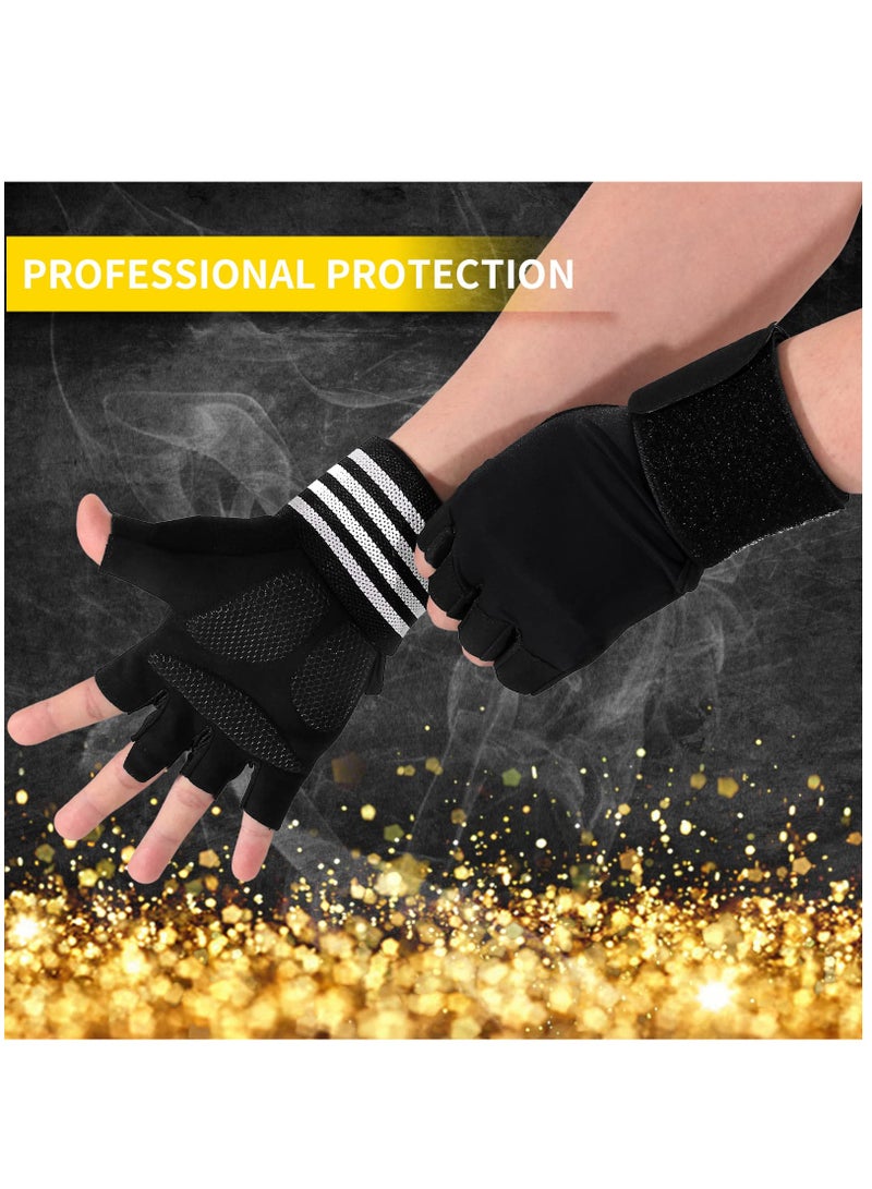 Breathable Weight Lifting Gloves with Wrist Support Full Palm Protection Ideal for Pull Ups and Cross Training for Men and Women Size L