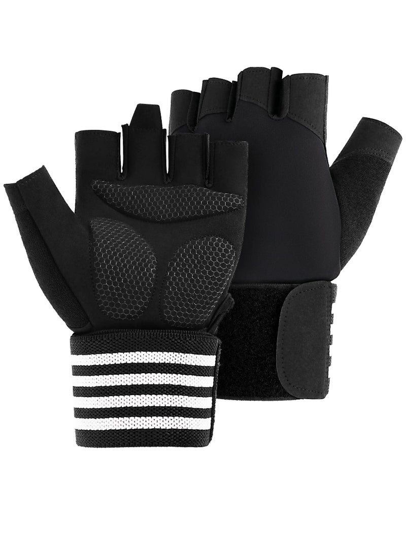 Breathable Weight Lifting Gloves with Wrist Support Full Palm Protection Ideal for Pull Ups and Cross Training for Men and Women Size L