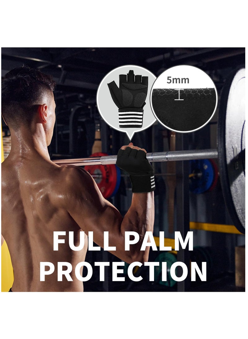 Breathable Weight Lifting Gloves with Wrist Support Full Palm Protection Ideal for Pull Ups and Cross Training for Men and Women Size L