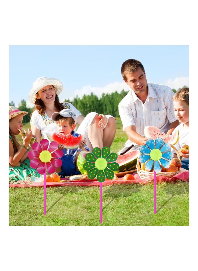 Colorful Sunflower Pinwheel Set - 10 Pcs DIY Wind Spinners for Lawn & Garden, Fun Outdoor Decorations for Kids' Parties, Vibrant Windmill Toys for Yard Decor