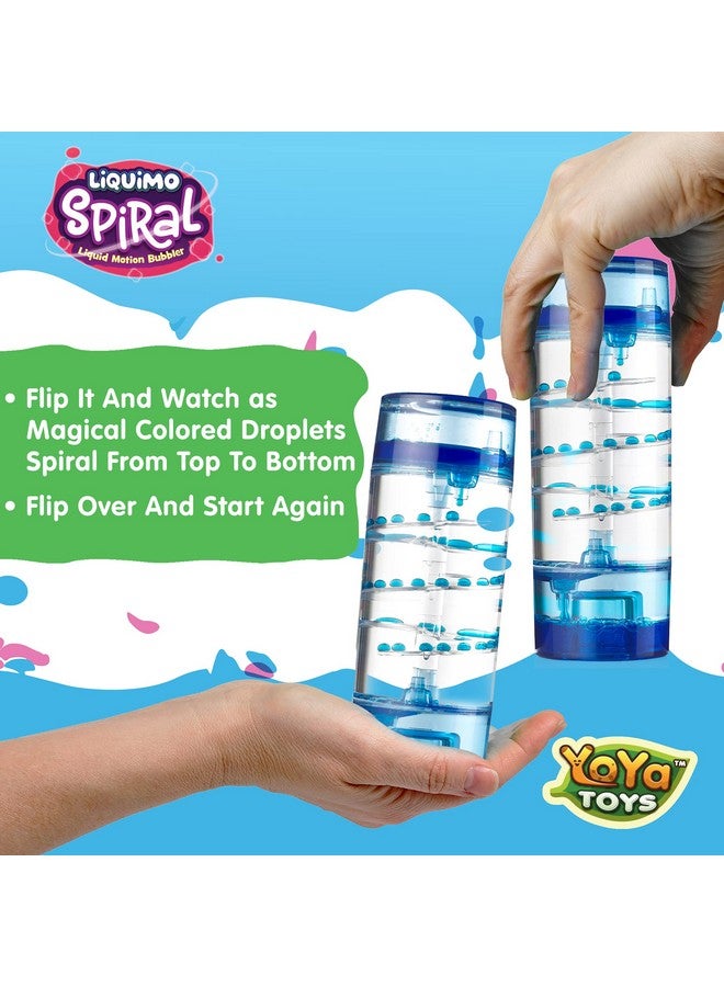 Liquimo Spiral Liquid Motion Bubbler Timer For Kids Bubble Drop Hourglass Fidget Toys For Autistic Children Activity Office Desk Top Accessories, Holiday Stocking Stuffers