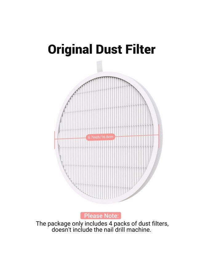 Nail Dust Collector Replacement Filter 4 Pack, Reusable Dust Filter For Melosysusie Nail Dust Collector Vacuum Fan Dust Collector Extractor Electric Dust Suction Machine