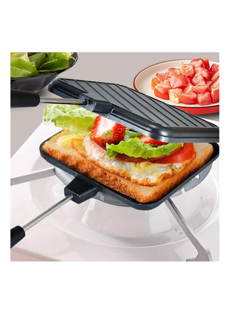 SYOSI Sandwich Maker, Collapsible Mini Sandwich Maker with Non-stick Plates, Ergonomic Panini Maker, Durable Sandwich Machine for Cooking Breakfast, Grilled Cheese, Tuna Melts