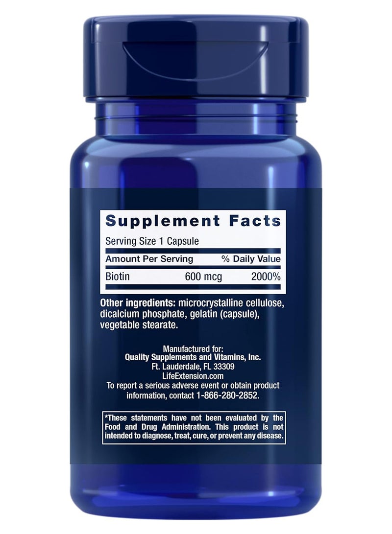 Biotin Essential Nutrient For Healthy Hair And Nails - 600 Mg Caps 100'S