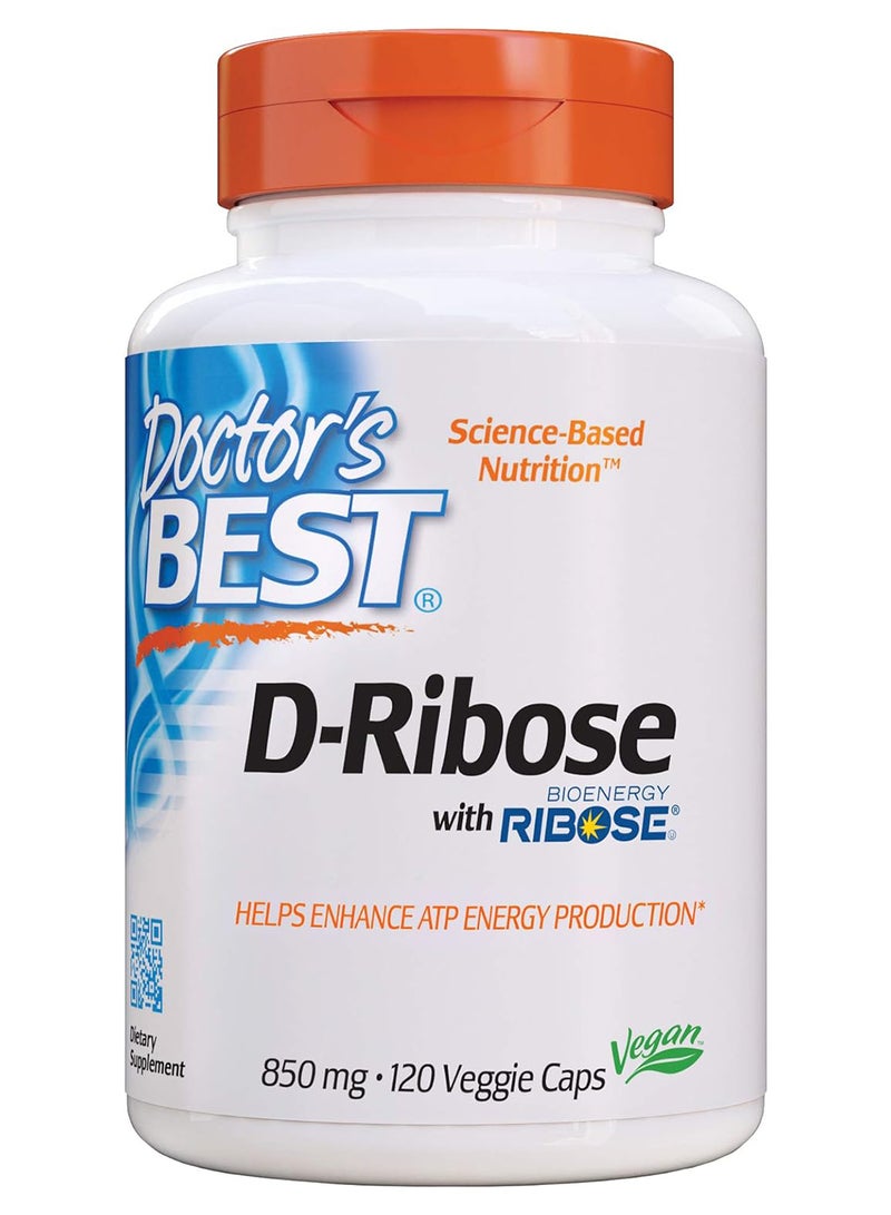 Dribose With Bioenergy Ribose Vegan Energy Enhancement 120 Veggie Caps White Drb00193