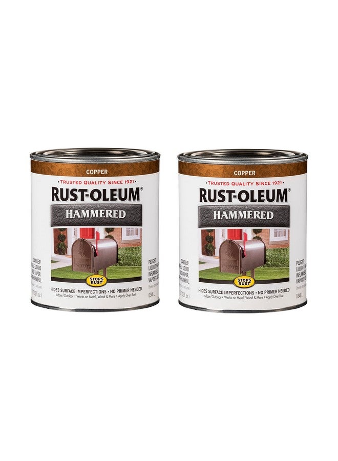 239074 2Pk Stops Rust Hammered Finish Paint Quart Copper (Pack Of 2)