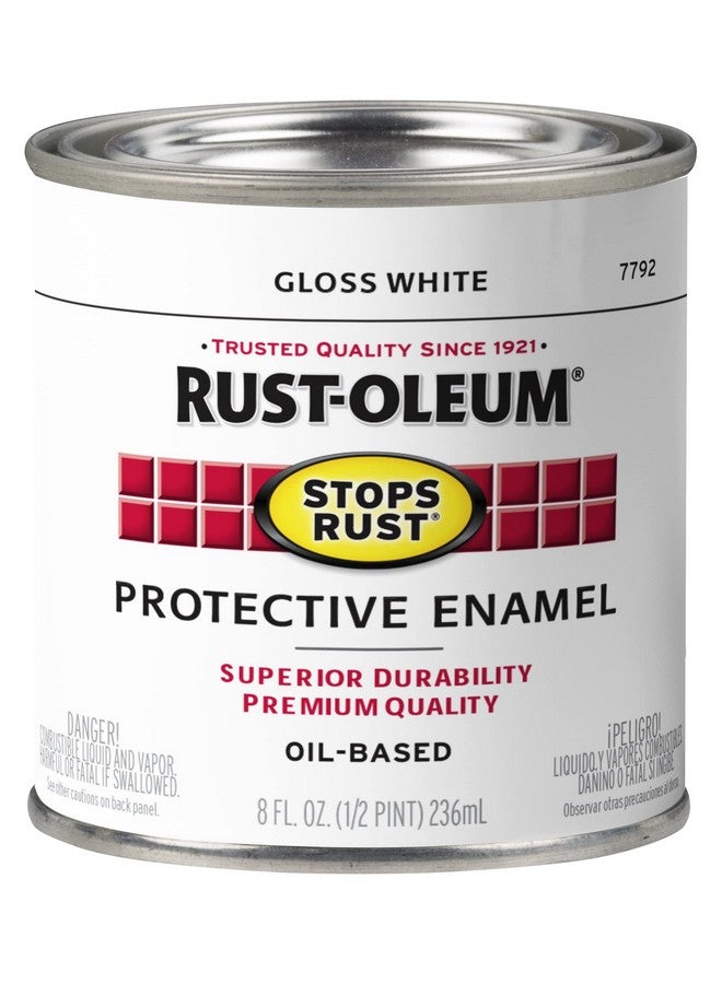 7792730 Stops Rust Brush On Paint Half Pint Gloss White