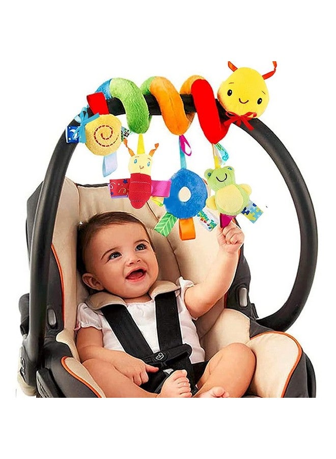 Spiral Car Seat & Stroller Activity Toy Baby Sensory Toys Soft Hanging Toys For Babies 0 12 Months Boys Girls Carseat Crib Stroller, With Ringing Bell, Music