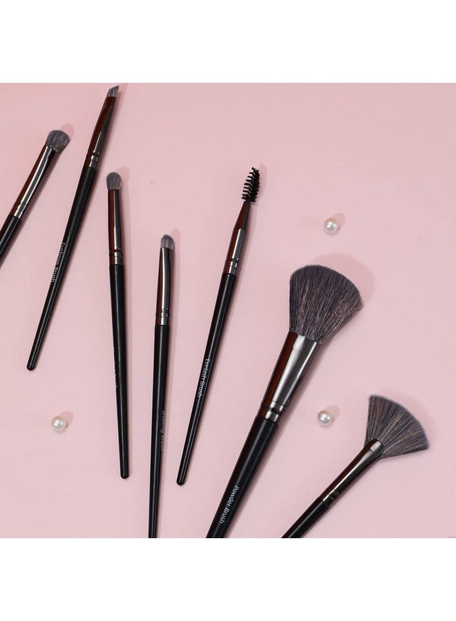 Makeup Brush Set Premium Soft Eye Shadow Powder Eyebrow Brush Concealer Brush Black 12Pcs