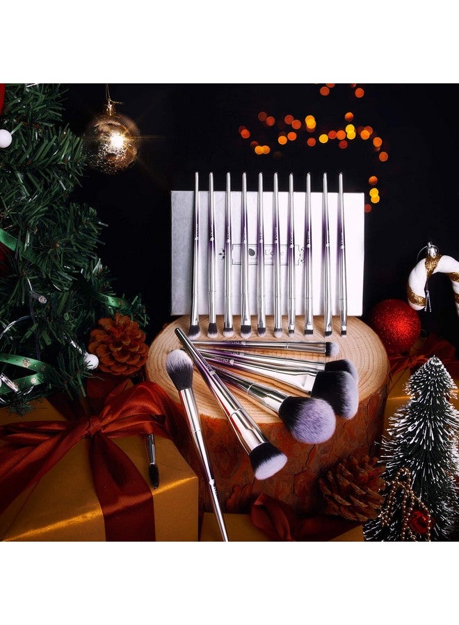 Makeup Brushes Set Purple 17 Pcs