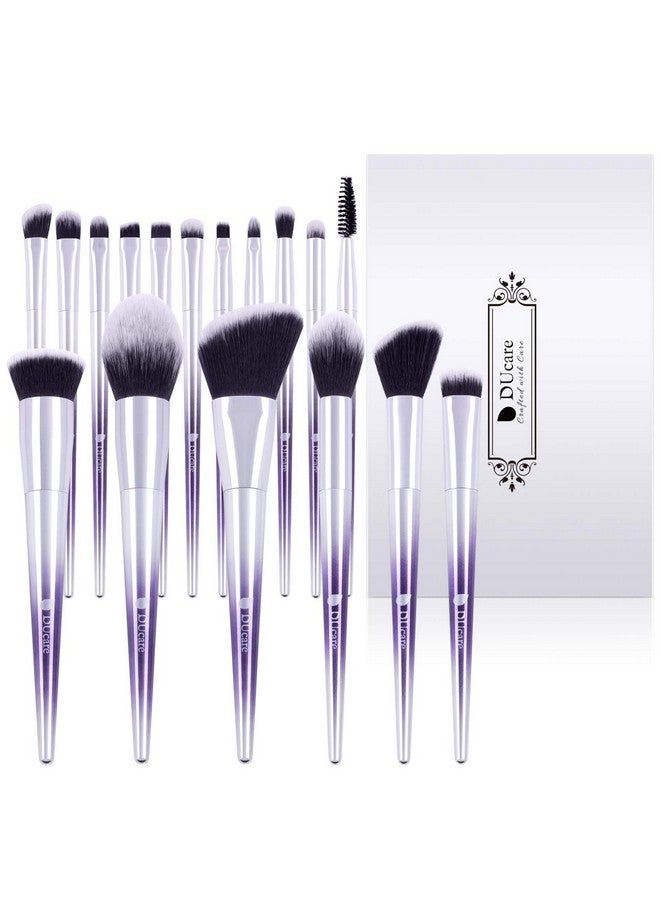 Makeup Brushes Set Purple 17 Pcs