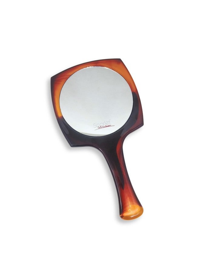 Professional Round Shape Double Sided Magnifying Makeup Hand Mirror With Handle For Men & Women