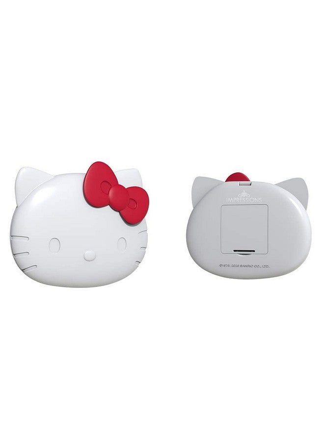 Impressions Vanity Hello Kitty Kawaii Compact Mirror With Touch Sensor Switch For Purse, Led Makeup Mirror With 2X Magnifying Top And Adjustable Brightness (White)