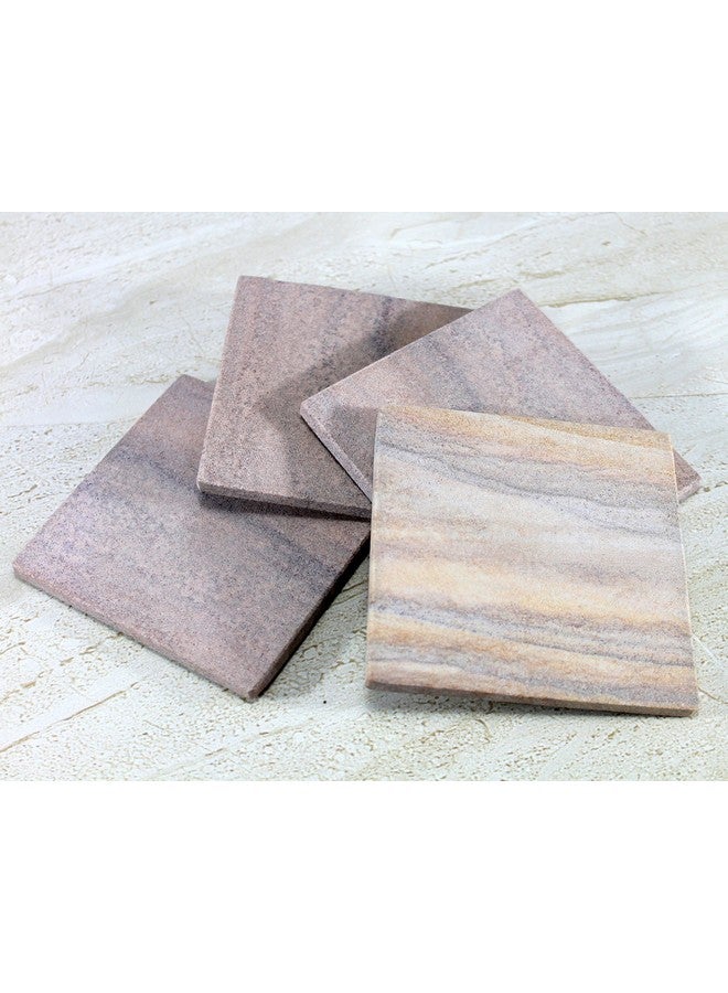 Coasters Set Of Natural Stone - Natural Water Absorbent, Unique Table Coaster Set (Set Of 4)