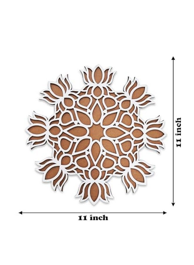 Portable Rangoli (11 Inches) Stencil For Decor Diy Craft Reusable Templates For Floor Table Just Fill With Rangoli Atta Or Grains For Navratri Pongal Pooja Mandir Rangoli Mats For Decoration (Design 2)