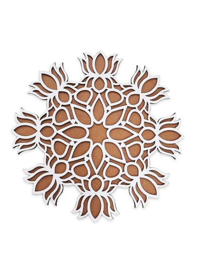 Portable Rangoli (11 Inches) Stencil For Decor Diy Craft Reusable Templates For Floor Table Just Fill With Rangoli Atta Or Grains For Navratri Pongal Pooja Mandir Rangoli Mats For Decoration (Design 2)